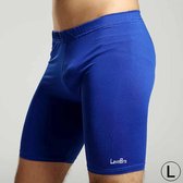 Let op type!! Mannen stijlvolle flexibele Voetbalopleiding/professionele Shovel bal sport skinny broek  blauw (maat: L)