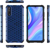 Voor Huawei Enjoy10S Shockproof Honeycomb PC + TPU Case (blauw)