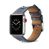 Lederen klinknagel horlogebandje voor Apple Watch Series 5 & 4 & 3 & 2 & 1 42 mm en 44 mm (blauw)