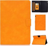 Voor Huawei MediaPad T5 Koeienhuid Textuur Horizontale Flip Leren Case met Houder & Kaartsleuven (Kaki)
