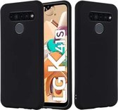 Voor LG K51S Pure Color Vloeibare siliconen schokbestendige hoes met volledige dekking (zwart)