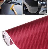 Auto Decoratieve 3D Koolstofvezel PVC Sticker, Afmetingen: 152cm x 50cm (Windrood)