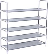 schoenenrek - Songmics 5 Tier schoenenrek status tribune Organizer voor 20 paar schoenen 88 x 28 x 91 cm LSR05G