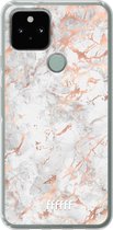 6F hoesje - geschikt voor Google Pixel 5 -  Transparant TPU Case - Peachy Marble #ffffff