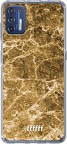 6F hoesje - geschikt voor Motorola Moto G9 Plus -  Transparant TPU Case - Gold Marble #ffffff