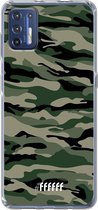 6F hoesje - geschikt voor Motorola Moto G9 Plus -  Transparant TPU Case - Woodland Camouflage #ffffff
