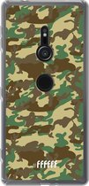 6F hoesje - geschikt voor Sony Xperia XZ2 -  Transparant TPU Case - Jungle Camouflage #ffffff