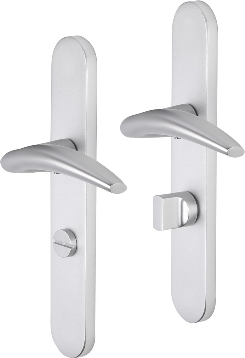Impresso Windsor Deurklink – Deurbeslag – Ovaal – Deurschild met Toiletsluiting – Aluminium