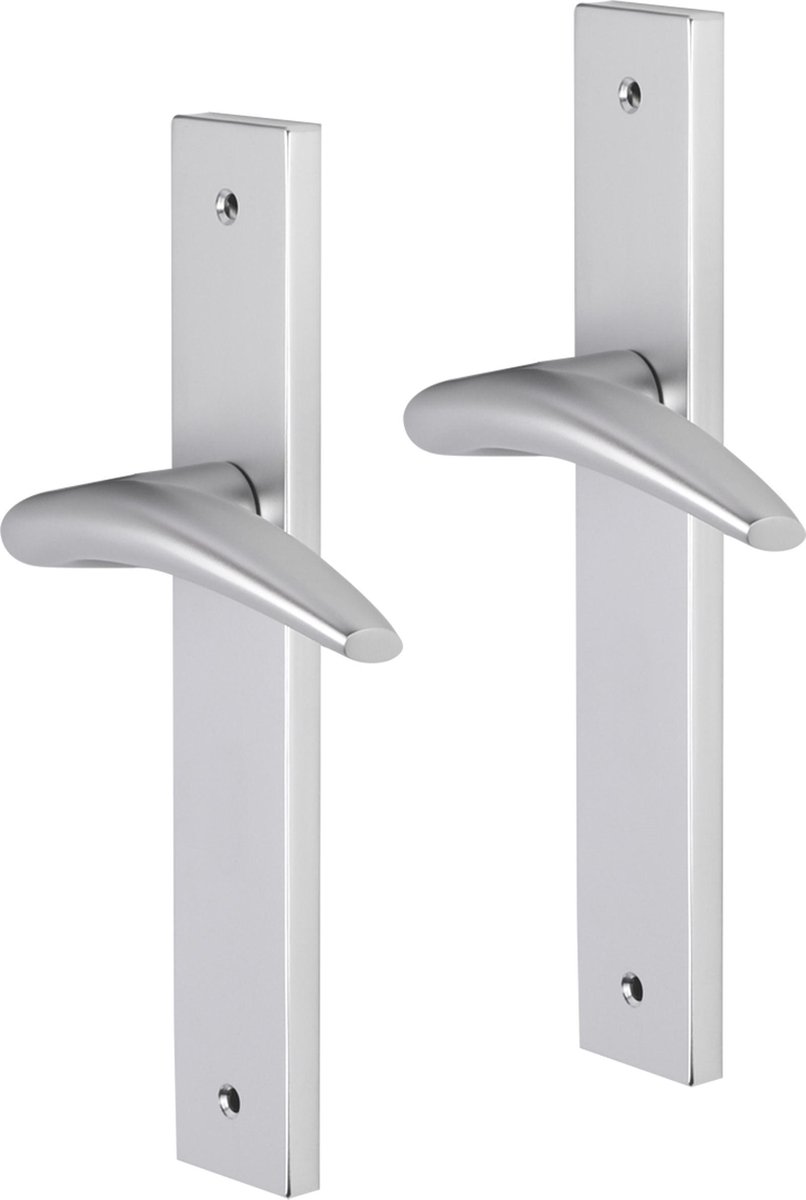 Deurkruk - Impresso Windsor - Voor binnen - Vierkant deurschild met schroeven - Aluminium - 2 stuks