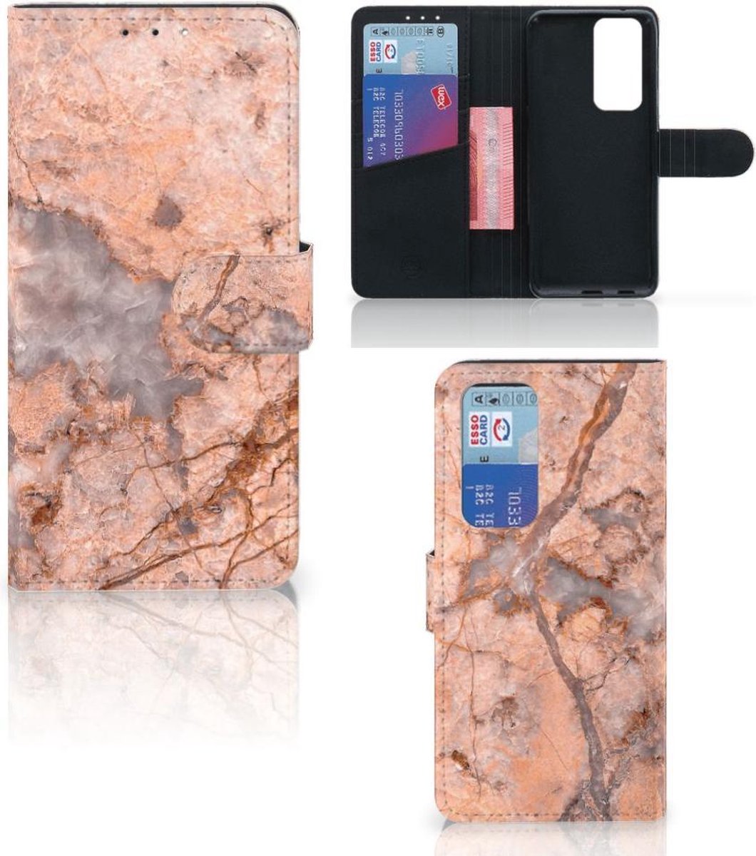 OPPO Find X3 Neo 5G Bookcase Marmer Oranje