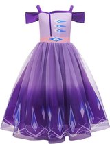 Prinses - Sprankelende paarse Elsa jurk - Frozen 2 - Prinsessenjurk - Verkleedkleding - Maat 98/104 (110) 2/3 jaar