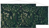 Droneshot van een bos,  - Foto op Textielposter - 120 x 80 cm