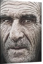 Gezicht oude man - Foto op Canvas - 30 x 40 cm