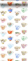 ESTAhome behang XXL painted teacups meerkleurig - 158110 - 46,5 cm x 8,37 m