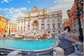 Toeristische trekpleister Fontana di Trevi in Rome - Foto op Tuinposter - 60 x 40 cm