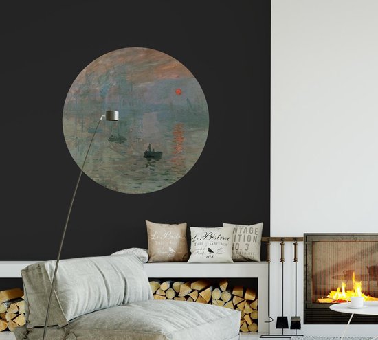 Sunrise, Impression, Soleil Levant, Claude Monet - Photo sur Papier Peint Cercle - ⌀ 40 cm
