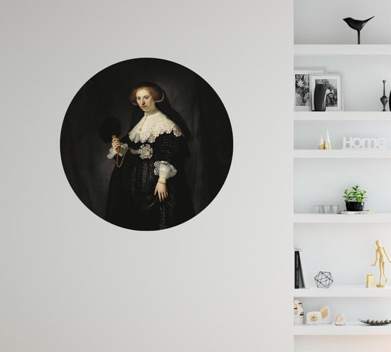 Portrait de Oopjen Coppit, Rembrandt van Rijn - Photo sur papier peint Cercle - ⌀ 60 cm