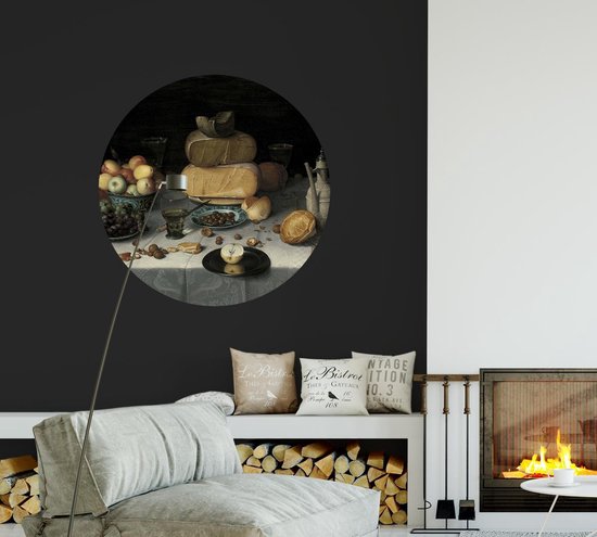 Nature morte aux fromages, Floris Claesz. van Dijck - Photo sur papier peint Cercle - ⌀ 40 cm