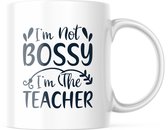 Mok I'm not bossy I'm the Teacher | Juf Bedankt Cadeau | Meester Bedankt Cadeau | Leerkracht Bedankt Cadeau | Einde schooljaar Bedankt Cadeau