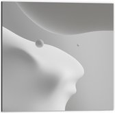 Dibond - Witte Vormen - 50x50cm Foto op Aluminium (Wanddecoratie van metaal)