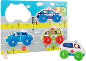 Houten puzzel - 3D Puzzel auto's - Kinderpuzzel 1 jaar