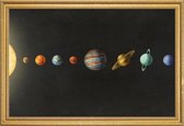 JUNIQE - Poster met houten lijst Solar system -13x18 /Kleurrijk