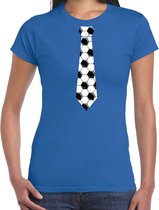 Blauw fan t-shirt voor dames - voetbal stropdas - Voetbal supporter - EK/ WK shirt / outfit S