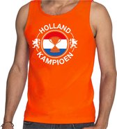 Oranje fan tanktop voor heren - Holland kampioen met beker - Nederland supporter - EK/ WK kleding / outfit L
