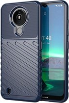 Nokia 1.4  Hoesje Twill Thunder Texture Back Cover Blauw