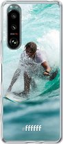 6F hoesje - geschikt voor Sony Xperia 5 III -  Transparant TPU Case - Boy Surfing #ffffff