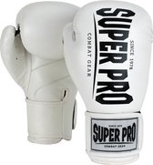 Gants de boxe Super Pro Combat Gear Champ Blanc / Noir 14oz