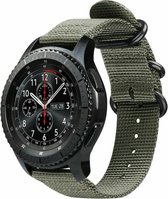 Samsung Galaxy Watch 45mm / 46mm nylon gesp band - groen + glazen screen protector