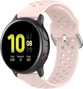 Siliconen Smartwatch bandje - Geschikt voor  Samsung Galaxy Watch Active siliconen bandje met gaatjes - roze - Horlogeband / Polsband / Armband