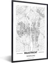 Fotolijst incl. Poster - Stadskaart Maastricht - 80x120 cm - Posterlijst - Plattegrond