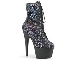 Pleaser - ADORE-1020SPLAT Plateau Laarzen, Paaldans schoenen - Paaldans schoenen - 36 Shoes - Zwart