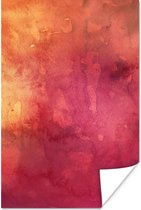 Oeuvre abstraite faite d'aquarelle avec des couleurs orange et rouge foncé 20x30 cm - petit