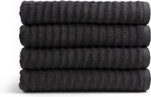 Seashell Onda Handdoekset - 4 stuks - Antraciet - 70x140cm