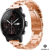 Stalen Smartwatch bandje - Geschikt voor  Xiaomi Amazfit Stratos stalen band - rosé goud - Strap-it Horlogeband / Polsband / Armband