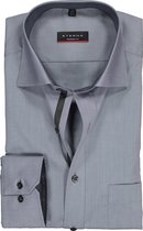 ETERNA modern fit overhemd - chambray heren overhemd - grijs (zwart contrast) - Strijkvrij - Boordmaat: 40