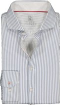 DESOTO slim fit overhemd - stretch tricot - grijsblauw met wit gestreept - Strijkvrij - Boordmaat: 39/40
