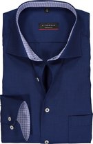 ETERNA modern fit overhemd - structuur heren overhemd - donkerblauw (blauw dessin contrast) - Strijkvrij - Boordmaat: 41