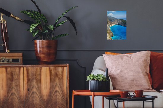 Stickers muraux - Film autocollant - Plage de Navagio à Zakynthos - 20x30 cm - Film adhésif - Stickers muraux chambre d'enfant - Papier peint autocollant - Papier peint autocollant - Film autocollant