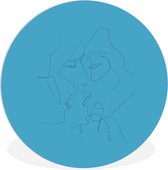 WallCircle - Wandcirkel ⌀ 150 - Koppel - Line art - Minimalisme - Ronde schilderijen woonkamer - Wandbord rond - Muurdecoratie cirkel - Kamer decoratie binnen - Wanddecoratie muurcirkel - Woonaccessoires