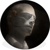 Le penseur sur fond noir Cercle mural en aluminium