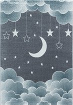 Kinderkamer vloerkleed Funny - Nighty Night - blauw - 160x230 cm