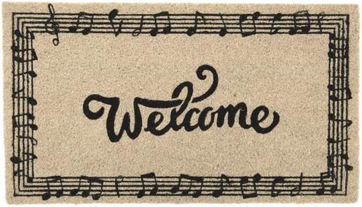 Fisura Deurmat Welcome 70 X 40 Cm Kokosvezel Naturel/zwart