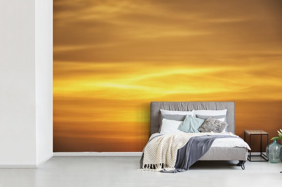 Papier peint photo peint photo vinyle - Coucher de soleil jaune ocre largeur 330 cm x hauteur 220 cm - Tirage photo sur papier peint (disponible en 7 tailles)
