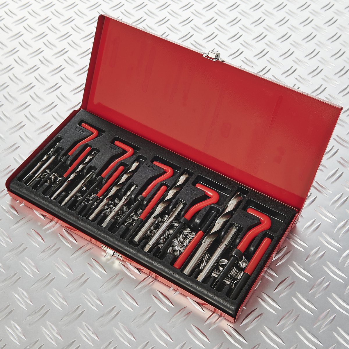 Datona® Schroefdraad Reparatieset – 131-delig – Met Boor, Tap & Montagegereedschap – Voor M5 t/m M12 – In Opbergkoffer