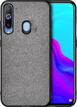 Schokbestendige doek textuur pc + tpu beschermhoes voor Galaxy A50 (grijs)