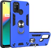 Voor OPPO Realme 7i / C17 Armor Series PC + TPU beschermhoes met ringhouder (donkerblauw)